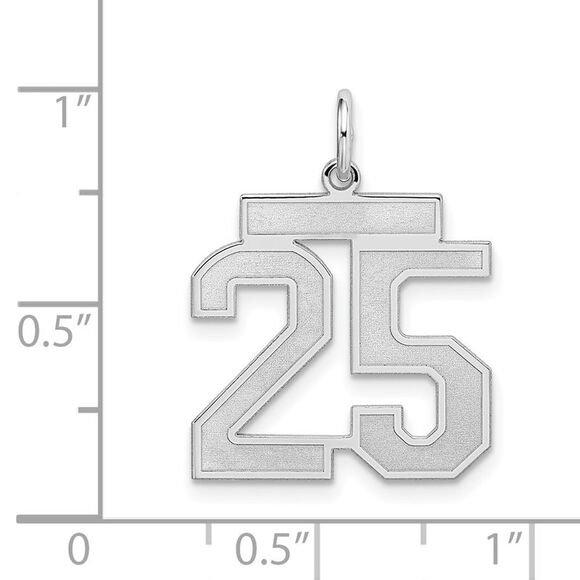 Sterling Silver, Jersey Collection, Medium Number 25 Pendant